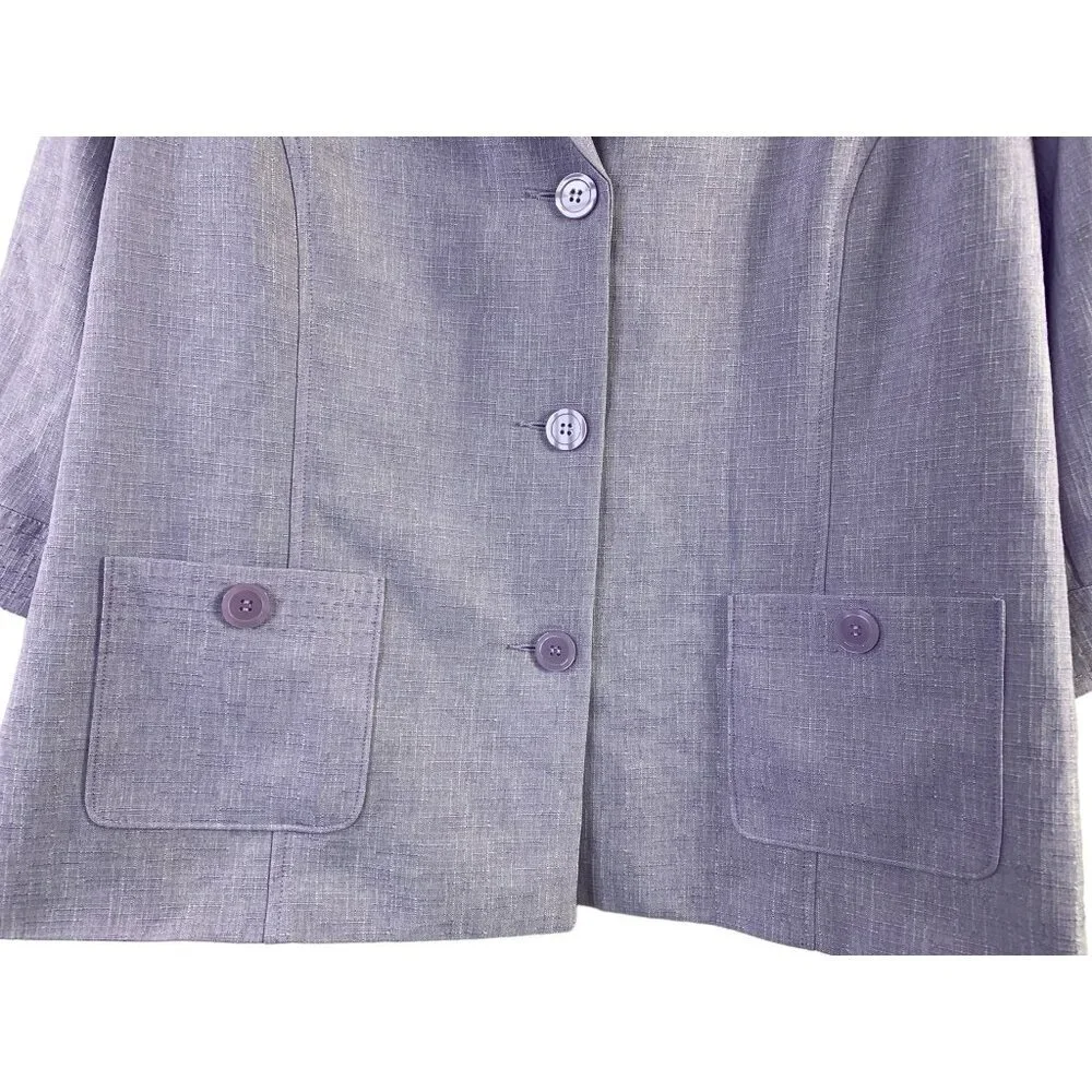 Alfred Dunner Women's Lavender Blazer Top
